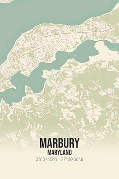 Carte ancienne de Marbury (Maryland), USA. sur Rezona