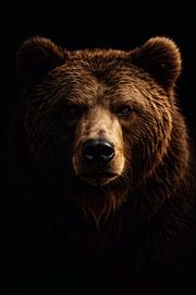 Powerful Bear Portrait Dark Dramatic Style by MARTINA KUSUMA DEWI