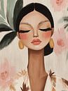 Modern portrait in pastel colours by Carla Van Iersel thumbnail