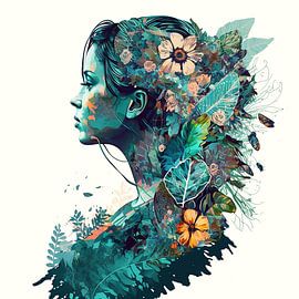 Flowerpunk: Cool Aqua by Color Square