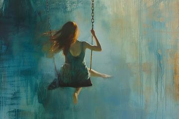 Frauengemälde | Himmlische Gelassenheit von Kunst Laune