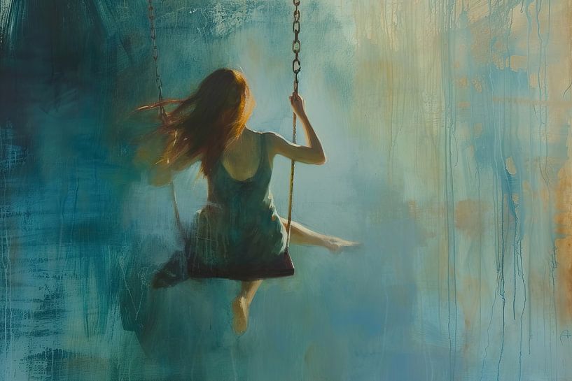 Vrouwen schilderij | Skyward Serenity van Kunst Kriebels