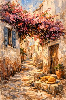 Steegje met Bougainvillea