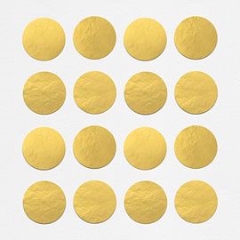 Abstrakte geometrische Formen in Gold auf Weiß von Dina Dankers