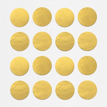 Abstracte geometrische vormen in goud op wit van Dina Dankers