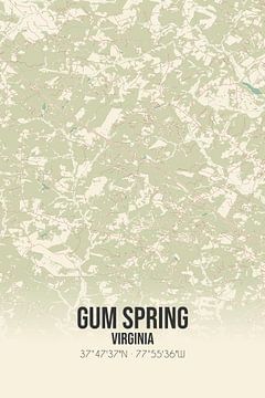 Vintage landkaart van Gum Spring (Virginia), USA. van Rezona