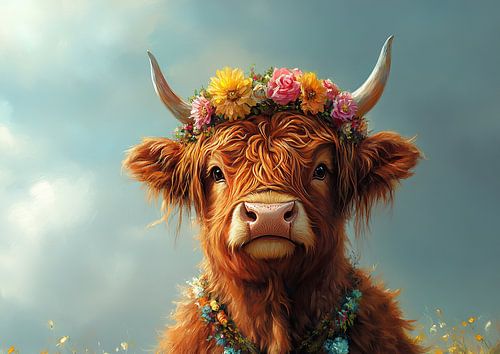 Hoogland Koe Schots Hooglander Rund