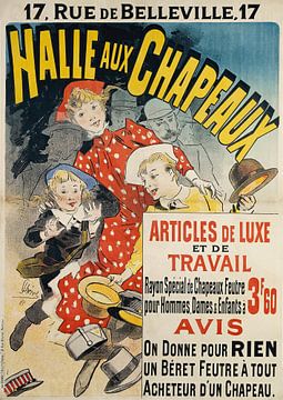 Jules Chéret - Halle Aux Chapeaux (1888) van Peter Balan