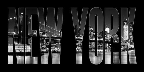 New York Stad Brooklyn Bridge z/w II