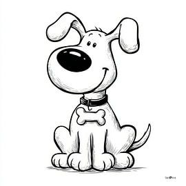 Kleine Hundekarikatur