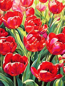 Rode tulpen van TOAN TRAN