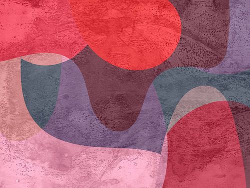 Eigentijds modern abstract. Vormen in warme kleuren