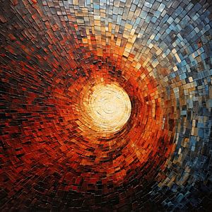 Mozaik Hole van Abstract Schilderij