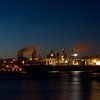 Tatasteel (Corus hoogovens) IJmuiden bij nacht van Arjan Groot