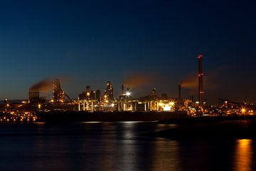 Tata steel (Corus-Hochöfen) IJmuiden bei Nacht