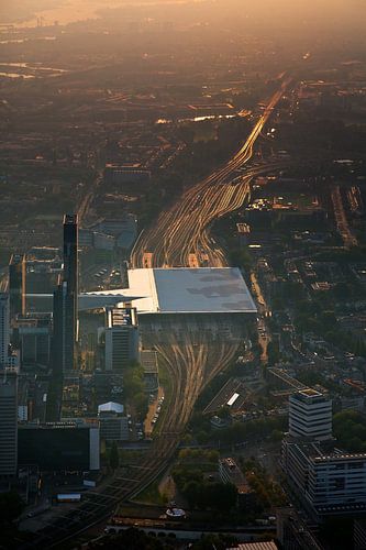 Hauptbahnhof Rotterdam aus der Luft gesehen