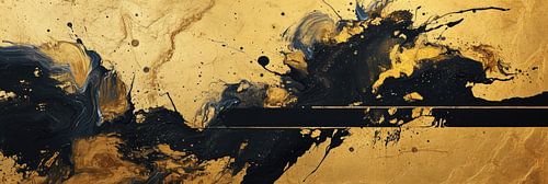 Gold abstract panorama art Asian