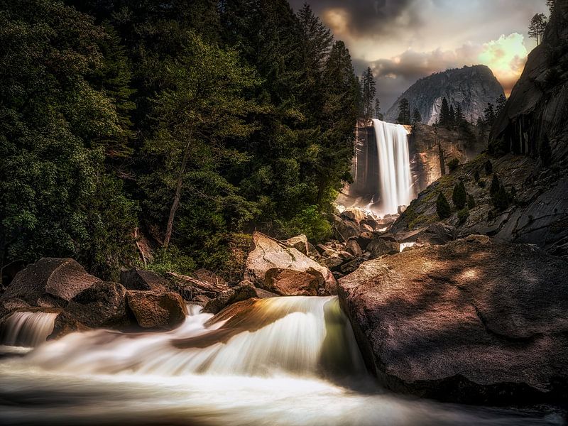 Waterfall in Yosemite National Park USA. by Voss photography