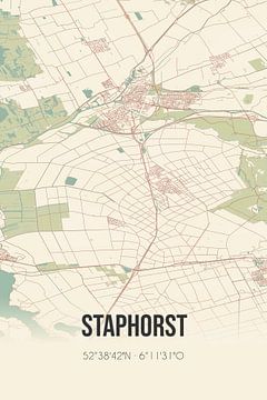 Vintage landkaart van Staphorst (Overijssel) van Rezona