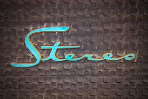 Vintage Jukebox mit dem Text Stereo