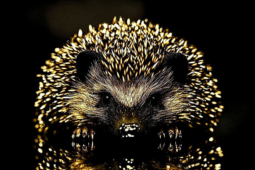 Detailed portrait of golden hedgehog by Imperial Art House