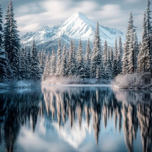 Winterlandschap reflectie
