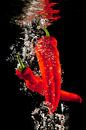 Rode paprika's onder water van Huub Keulers thumbnail