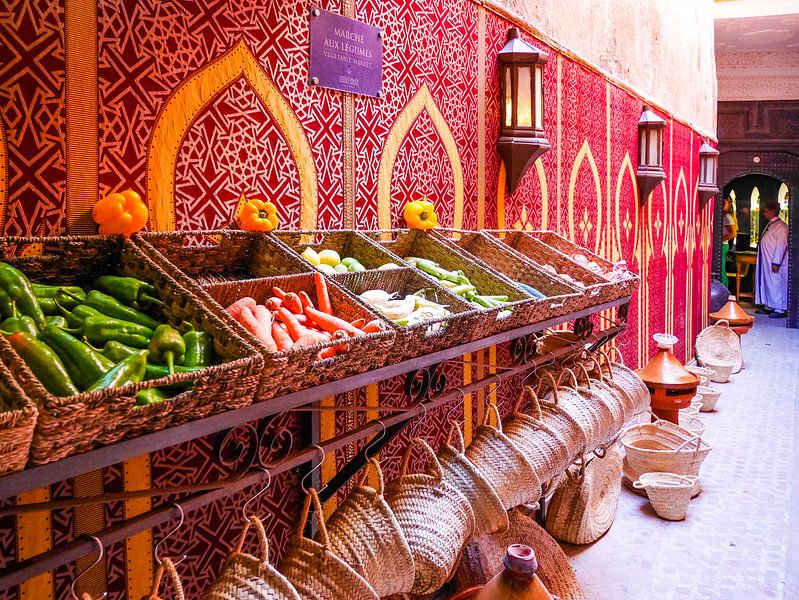 Markt in Marrakesh Marokko van Déwy de Wit