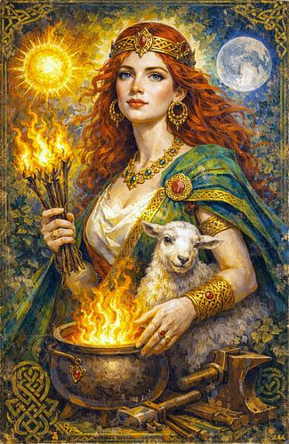 Gemälde der keltischen Göttin Brigid.