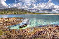 Rowing boat in deserted Gurteen Bay on Ireland's west coast