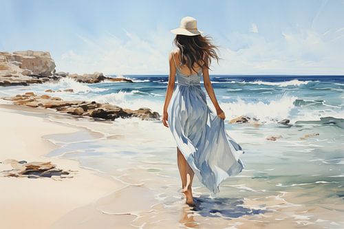 Wandeling aan het strand