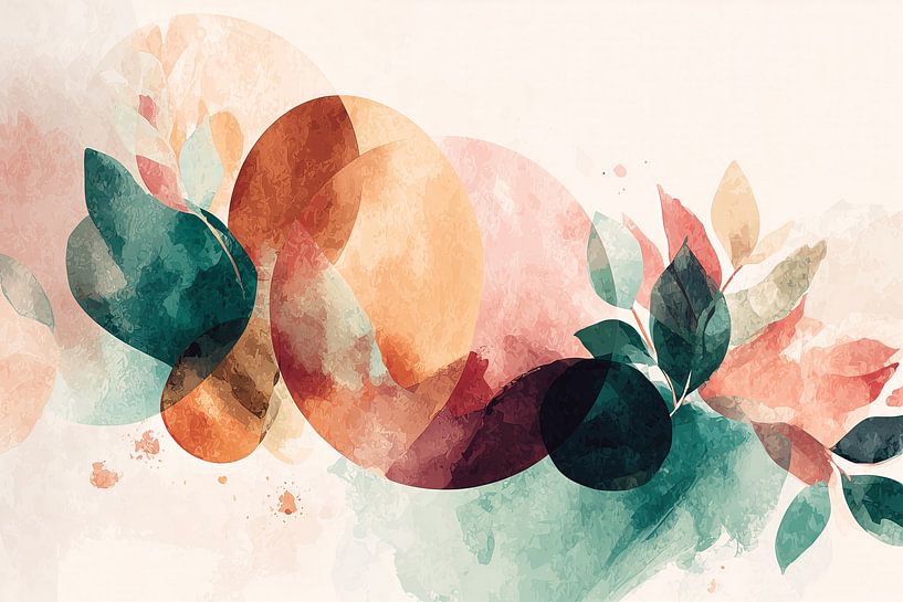 Botanische Abstract in Aquarel no.2 van Studio BB