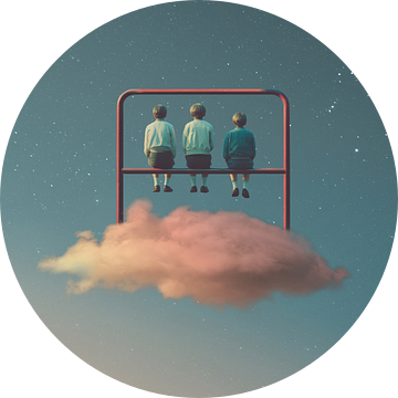 De kindertijd was hier - Minimalistische collage van Daniel Donocik