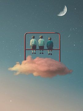 Die Kindheit war hier - Minimalistische Collage von Daniel Donocik