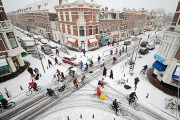 Weimar Street, The Hague with snow von Alex Schröder