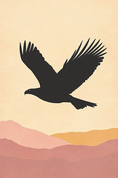 Silhouette eines Adlers über den Bergen von Imperial Art House