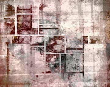 Geometrie Grunge inspiriert von Mondrian von FRESH Fine Art