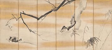 Dennen, bamboe en pruimen, Maruyama Ōkyo