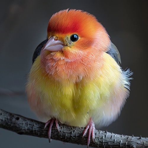 Beautiful Bird with Vibrant Orange and Yellow Plumage