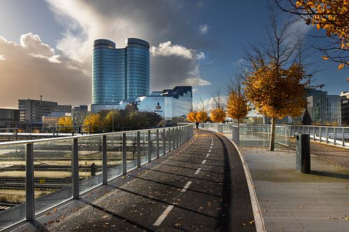 Utrecht CS Moreelsebrug in herfstkleuren