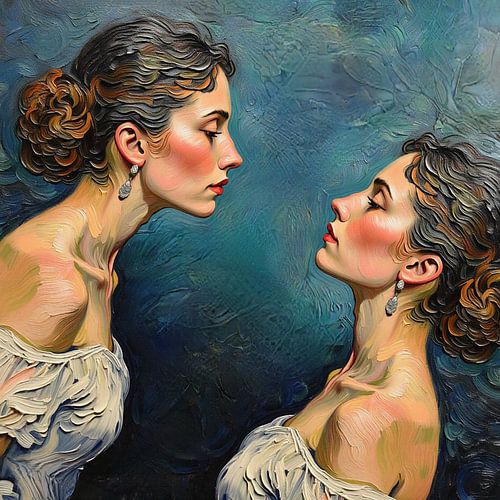 Dames dubbelportret 01 (Look at me!)