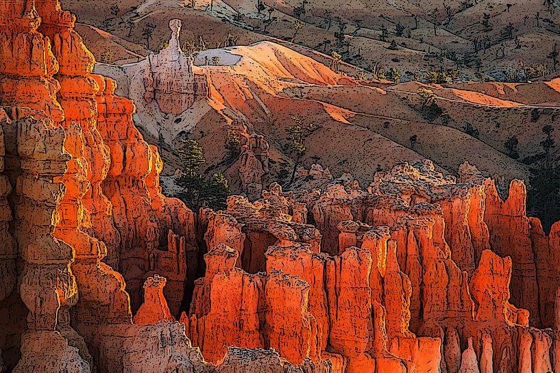Bryce Canyon oranje gloed bij zonsopkomst par e pha