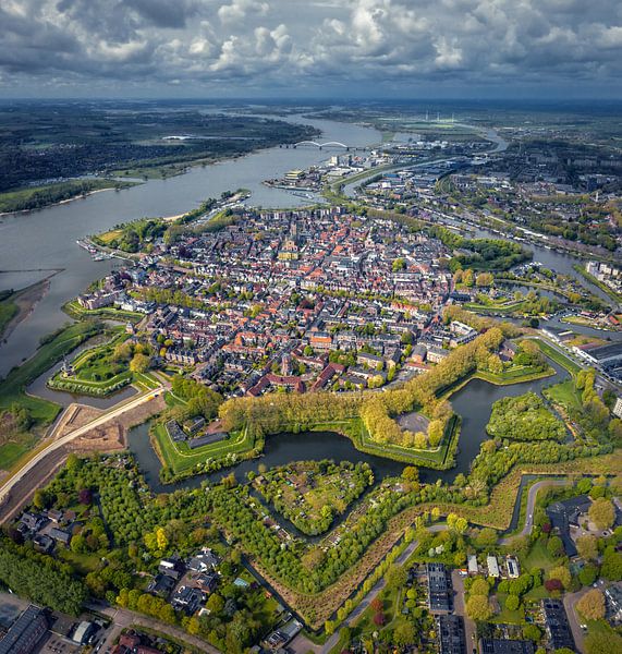 Fort city of Gorinchem from the air by Niels Tichelaar