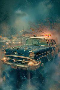 Polizeiwagen im Nebel