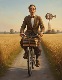 La balade au coucher du soleil de l'homme maladroit en pantalon à carreaux sur Regan Frederick