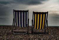Chaises de plage vides
