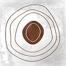 Abstract geometric  circles in grunge rusty brown 10 by Dina Dankers thumbnail