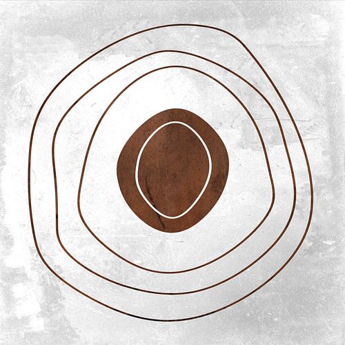 Abstracte geometrische cirkels in grunge roestbruin 10