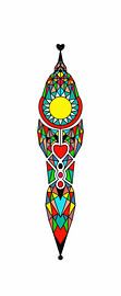 Spiritual mandela structure Maori with shining sun by Miriam Heckmann