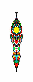 Spiritual mandela structure Maori with shining sun